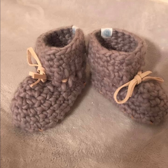 Knit Mocassin Booties - baby grey - Picture 2 of 2